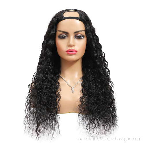 100% Human Hair Clip In U-Part Wigs,12a Mink Human Hair Straight Body Deep Curly,Wholesale Half Wigs Lace For Black Women